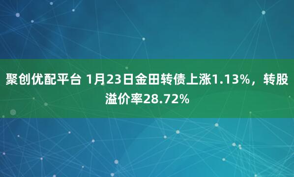 聚创优配平台 1月23日金田转债上涨1.13%，转股溢价率28.72%